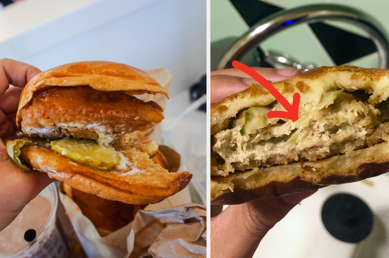 the insides of the crispy chick&#x27;n sandwich
