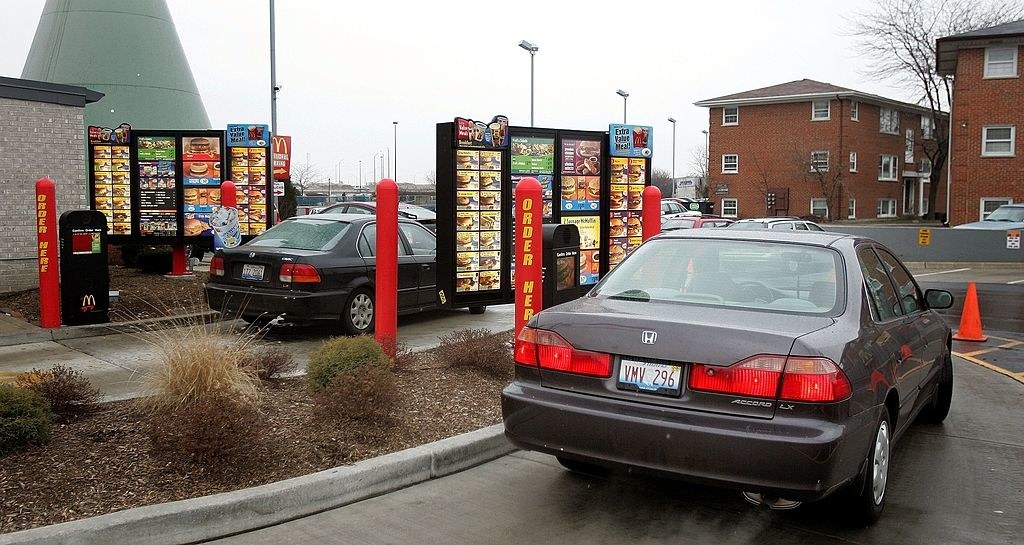 A car in the drive-thru