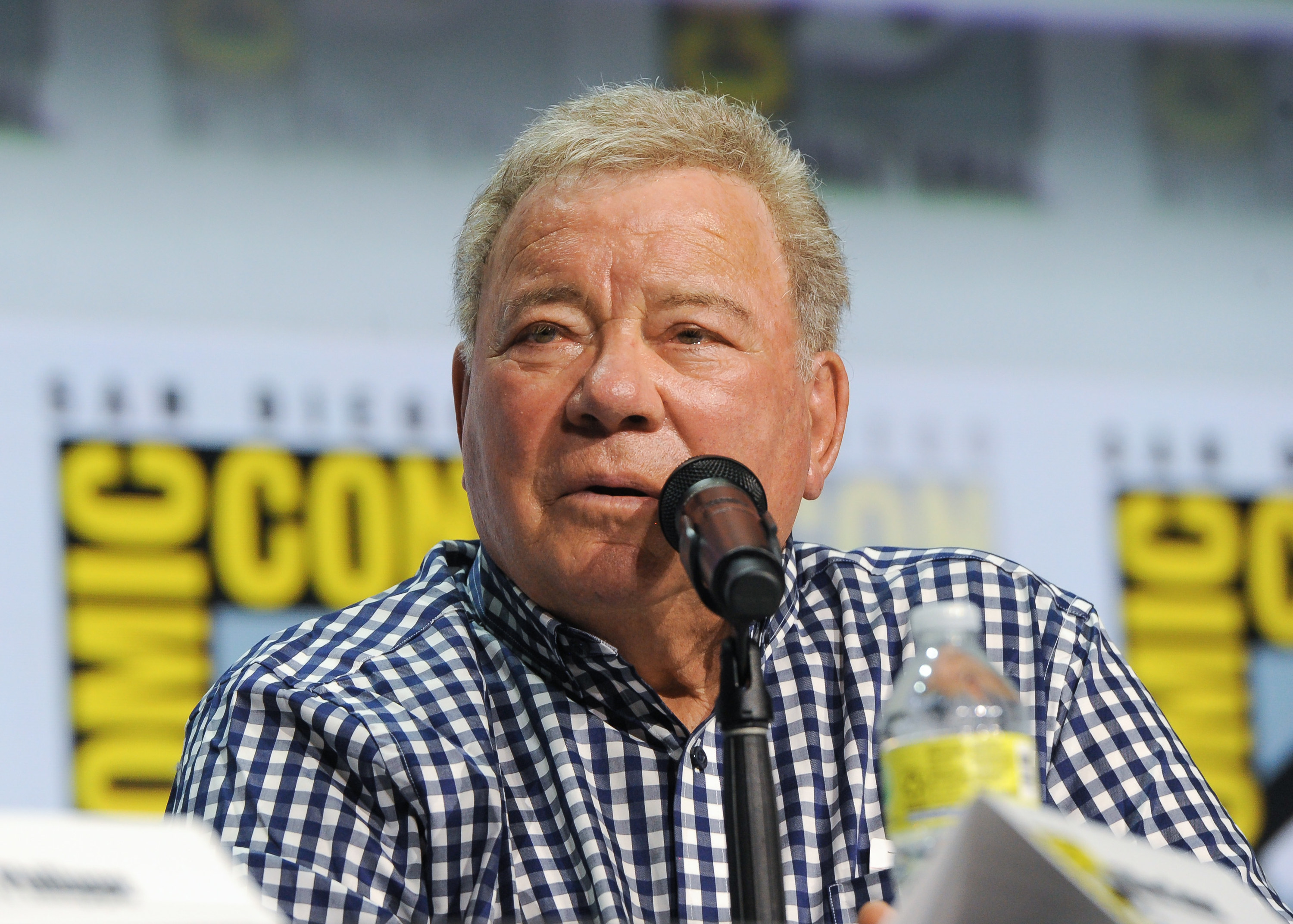 William Shatner talks during the &quot;Masters of the Universe: 40 Years&quot; panel at Comic-Con International: San Diego in July 2022