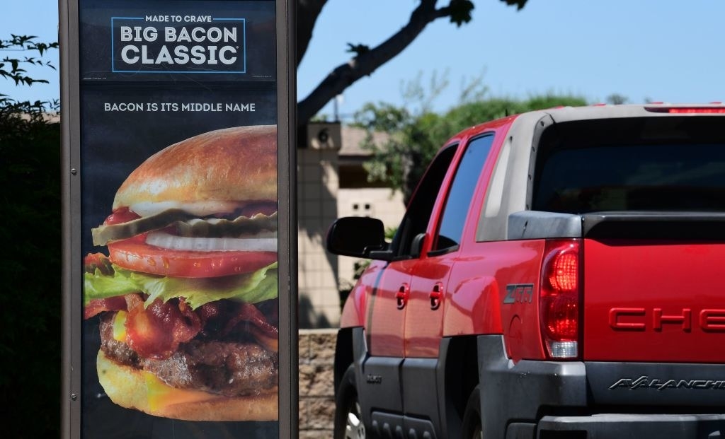 A truck in the drive-thru