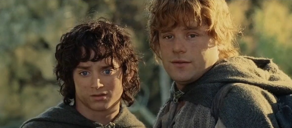 Frodo and Sam standing together in &quot;The Lord of the Rings: Return of the King&quot;