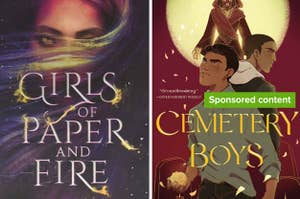 one the left, the cover of girls of paper and fire; on the right, the cover of cemetery boys