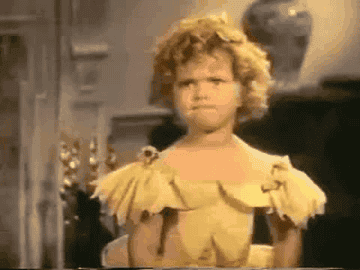 Shirley Temple looking angry