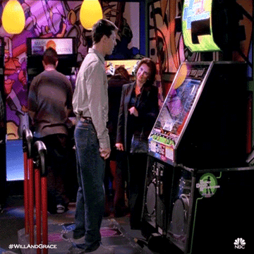 Jack dancing at the arcade