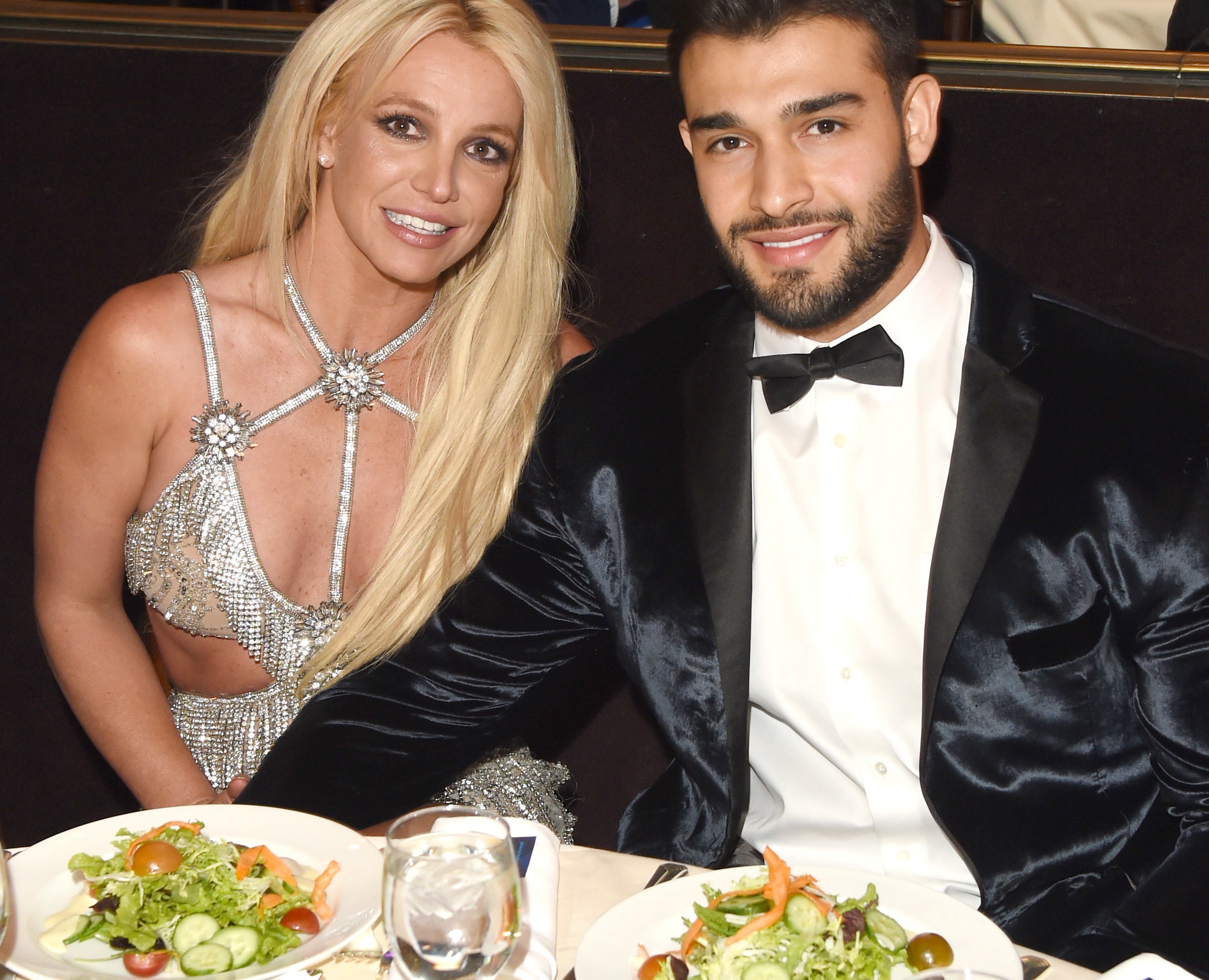 A closeup of Britney and her husband Sam