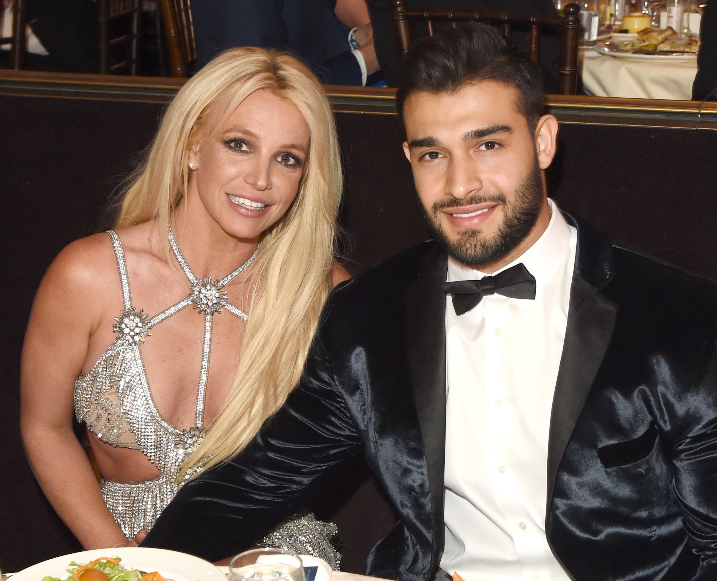 A closeup of Britney and her husband Sam