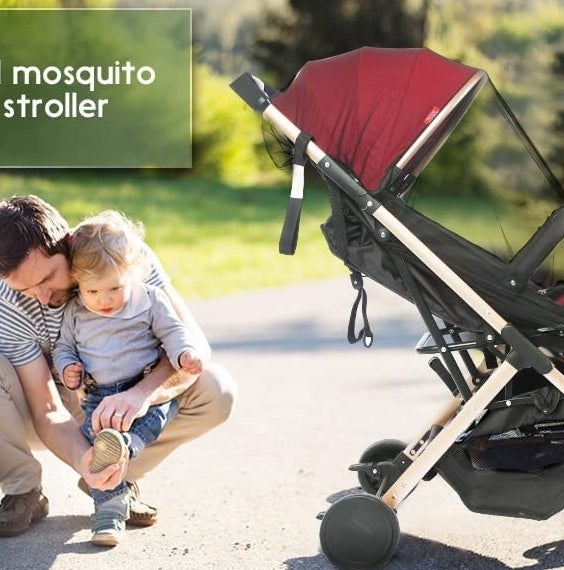 The mosquito net on a stroller