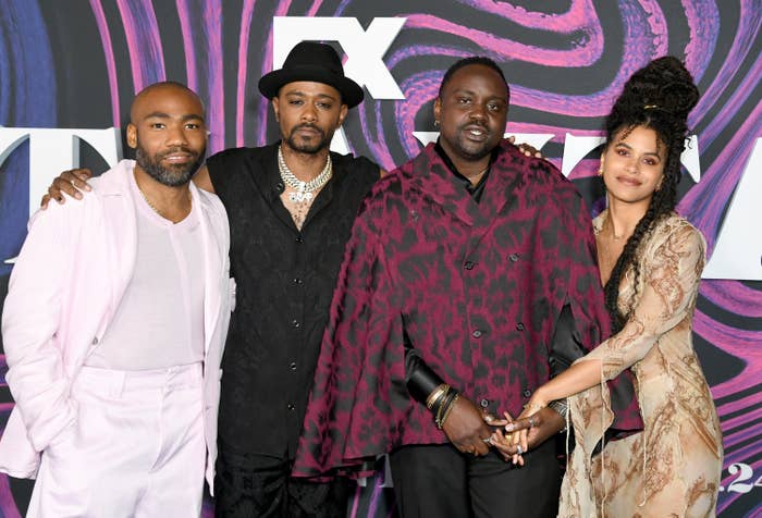 The cast of &quot;Atlanta&quot; poses for a photo at an event