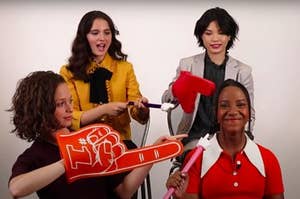 The Paper Girls cast playing Who's Who