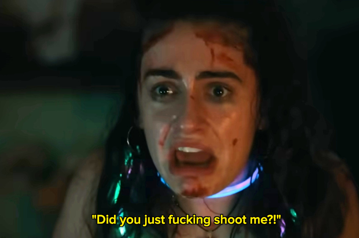 Rachel Sennott yelling, &quot;Did you just fucking shoot me?!&quot;