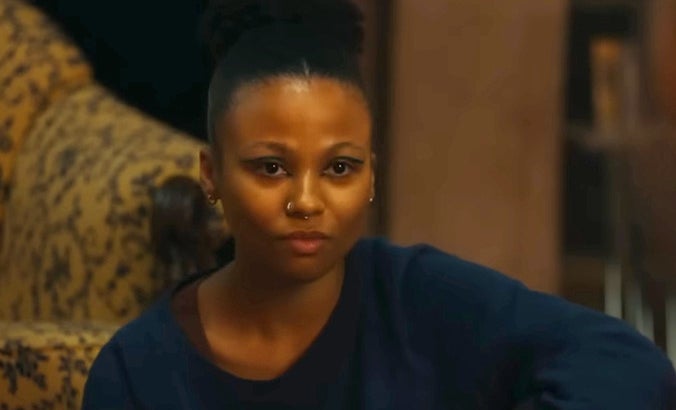 Myha'la Herrold looking serious