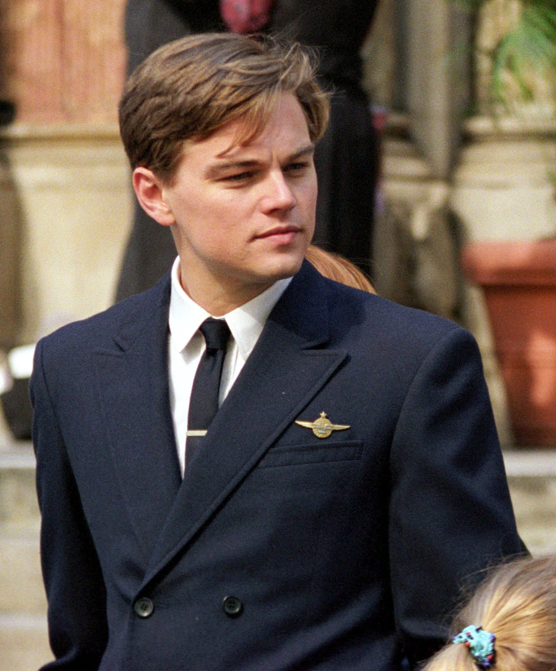 Leonardo DiCaprio on set filming Catch Me If You Can
