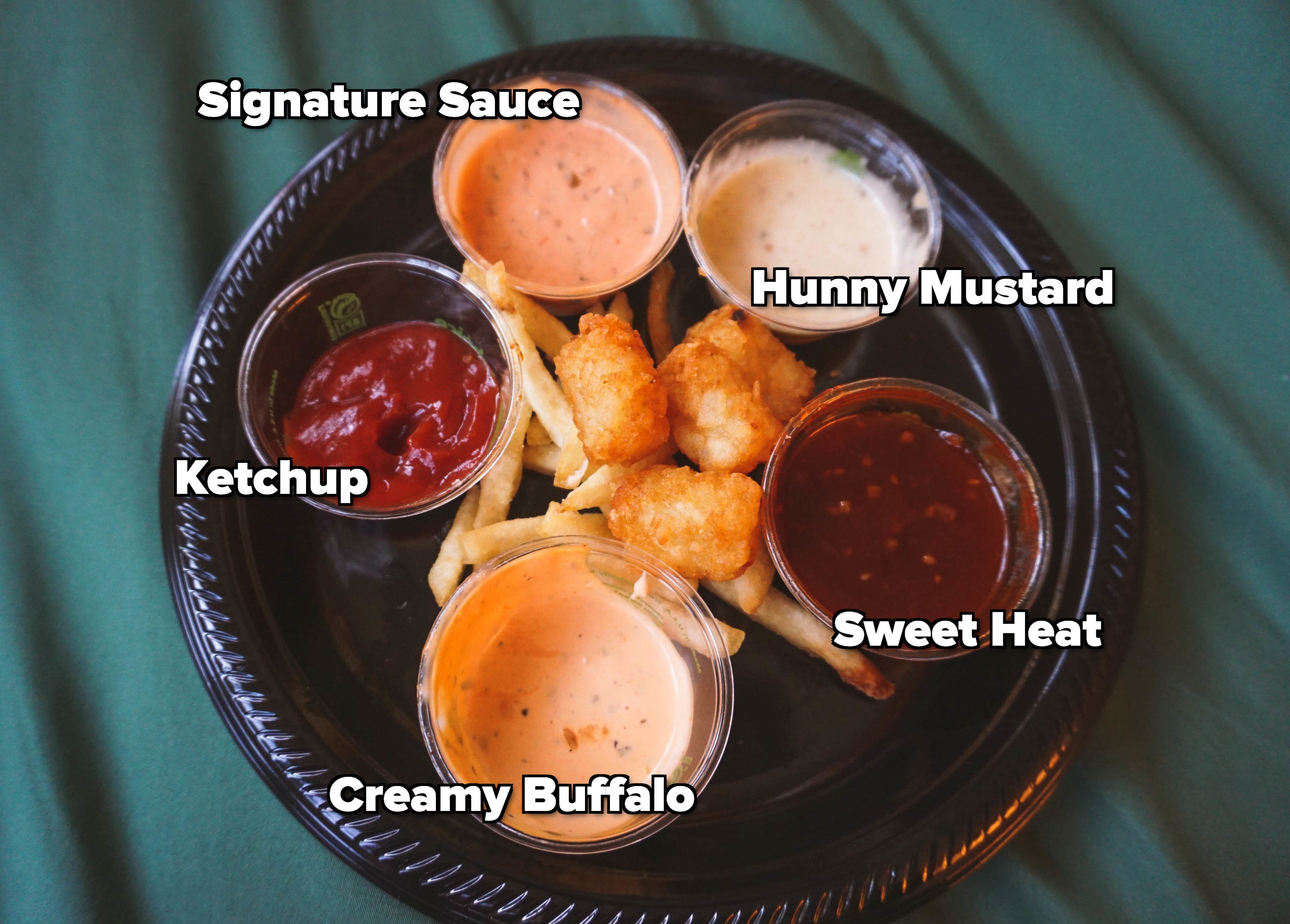 dipping sauces on a plate