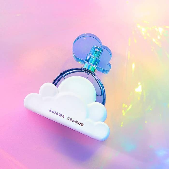 the bottle which is shaped like a cloud laid flat