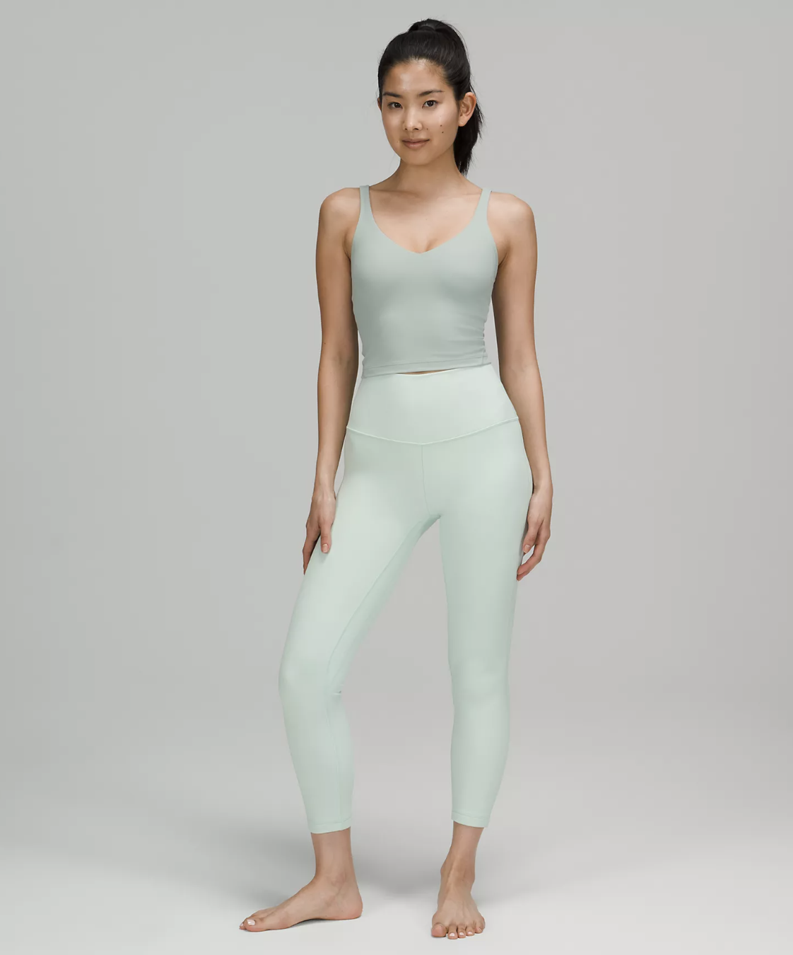 A person wearing the Align leggings and tank