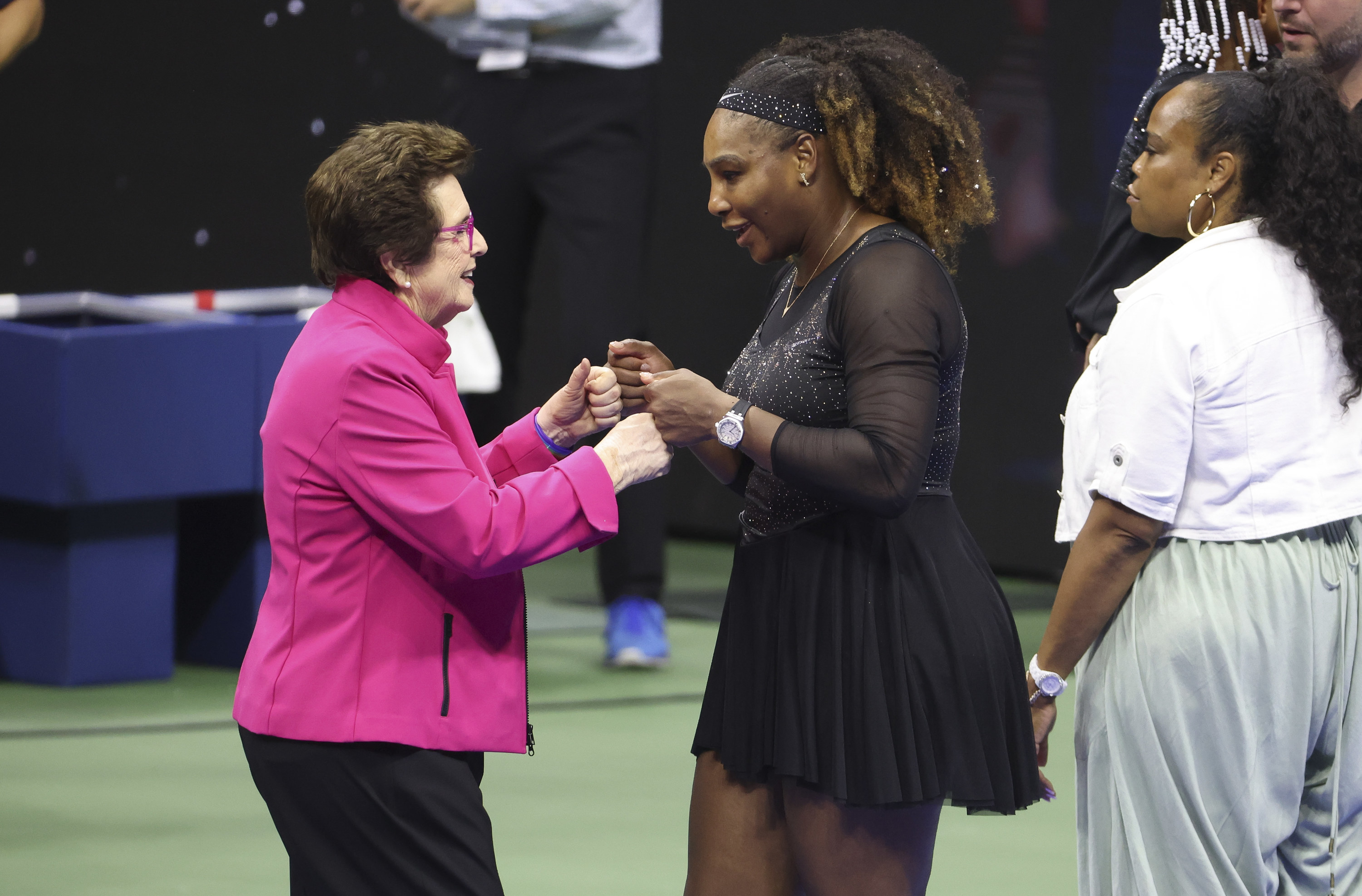 Serena fist-bumping Billie Jean King at the site of Serena&#x27;s US Open match