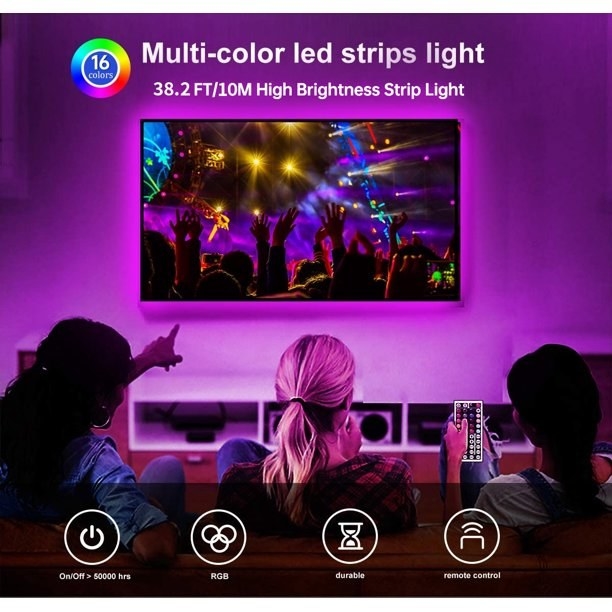 LED lights around a television