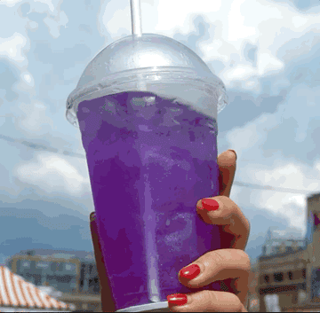 Jesse sips on purple drink