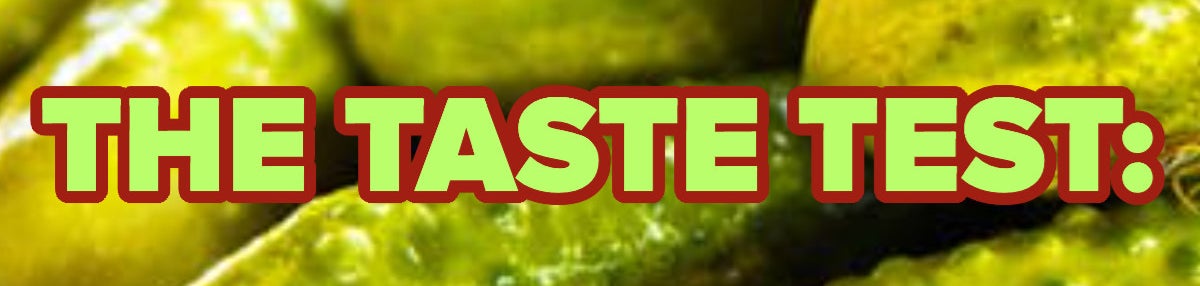 Close-up of limes behind bold text &quot;THE TASTE TEST&quot; for a food article