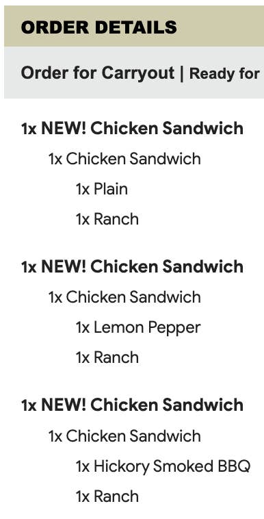 Wingstop&#x27;s chicken sandwich menu
