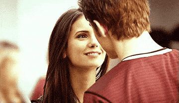 Stefan and Elena being sweet together
