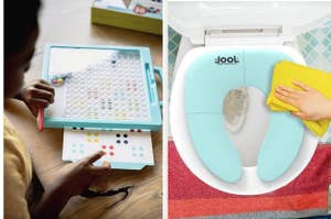 magnetic dot game and travel potty seat