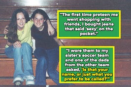 Two teens sit on bleachers