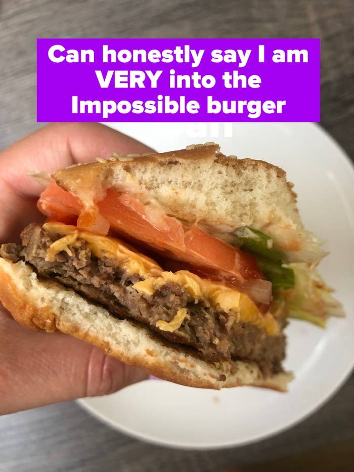 A Burger King Impossible Whopper burger.