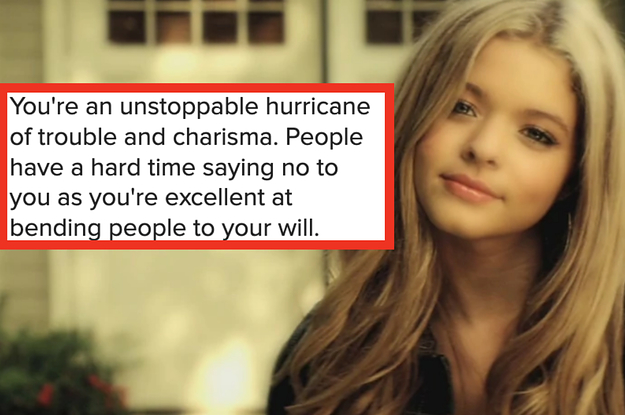 A close up of Alison Dilaurentis with her head tilted to the side