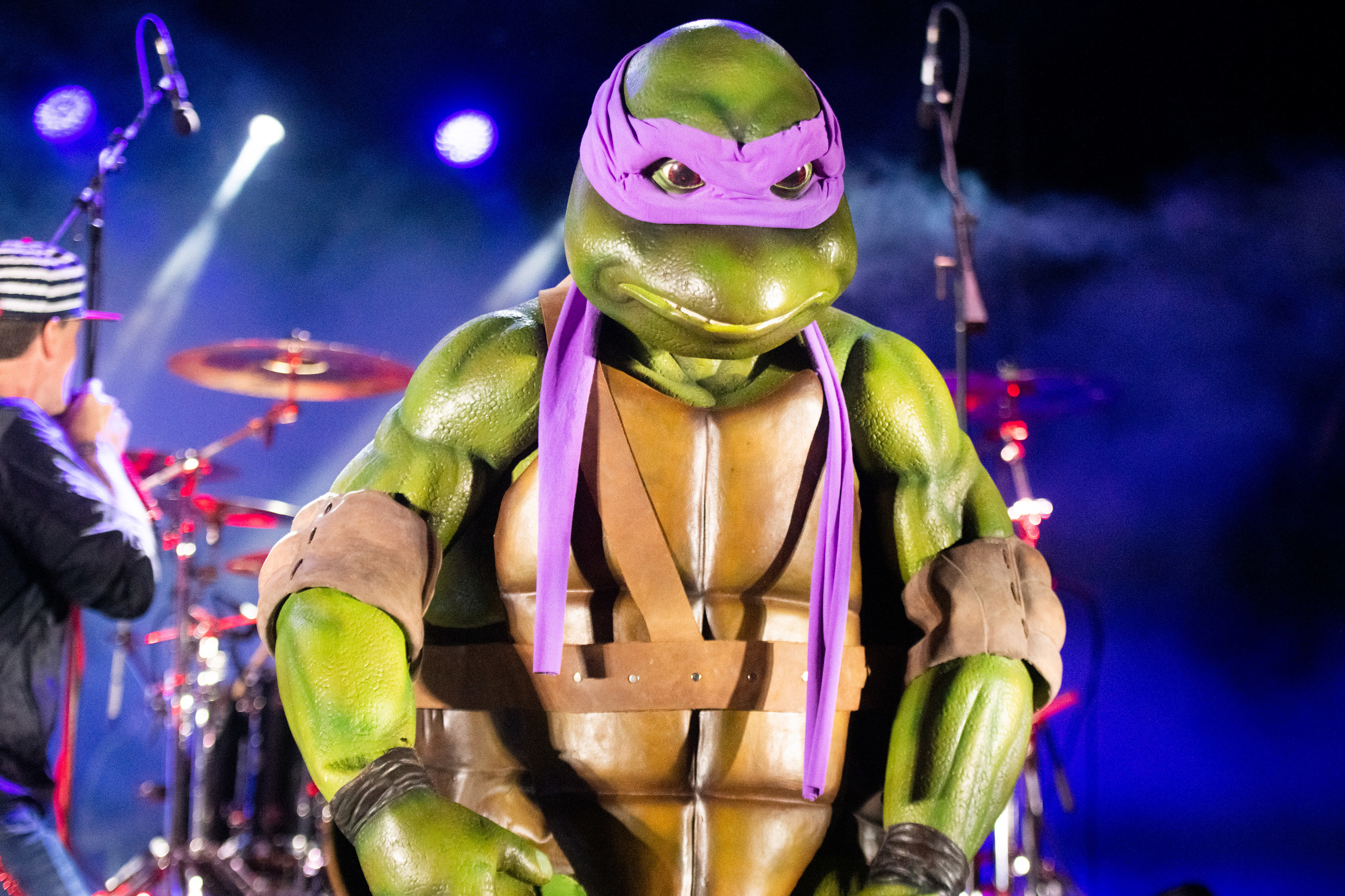 a teenage mutant ninja turtle on stage