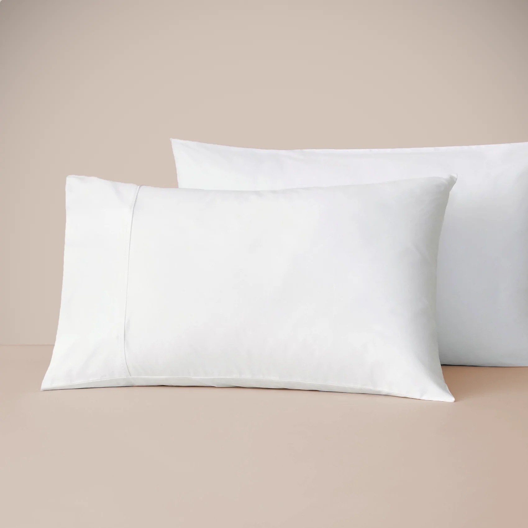 Two pillow cases with white silk pillow cases