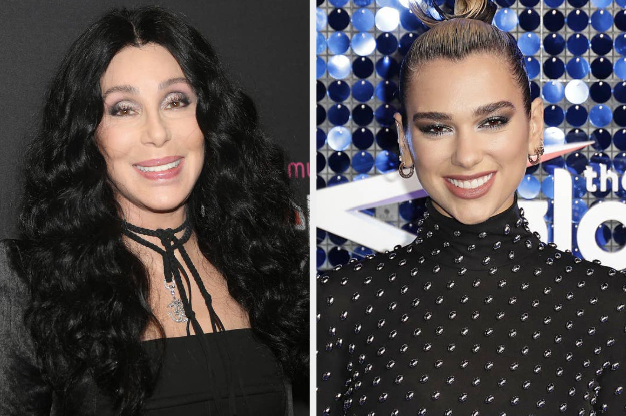side by side of dua and cher