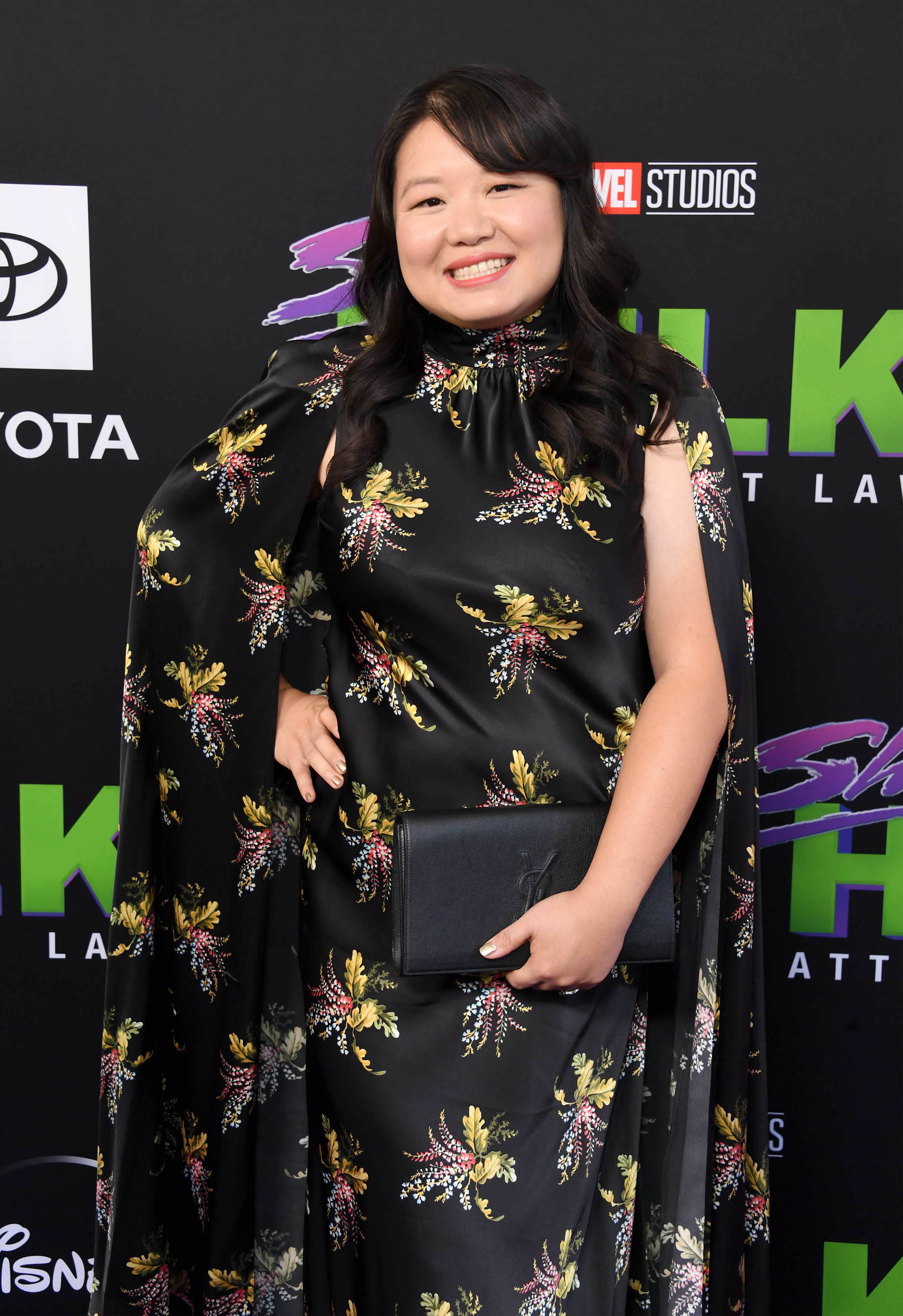 Jessica Gao smiling on the red carpet
