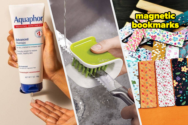 Aquaphor, a blade brush, and magnetic bookmarks