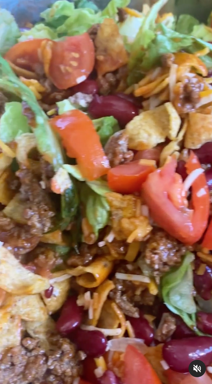 Close-up of the taco salad