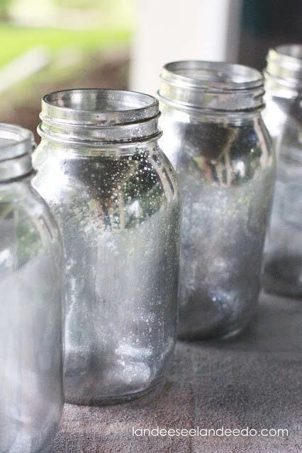 Glittery glass jars