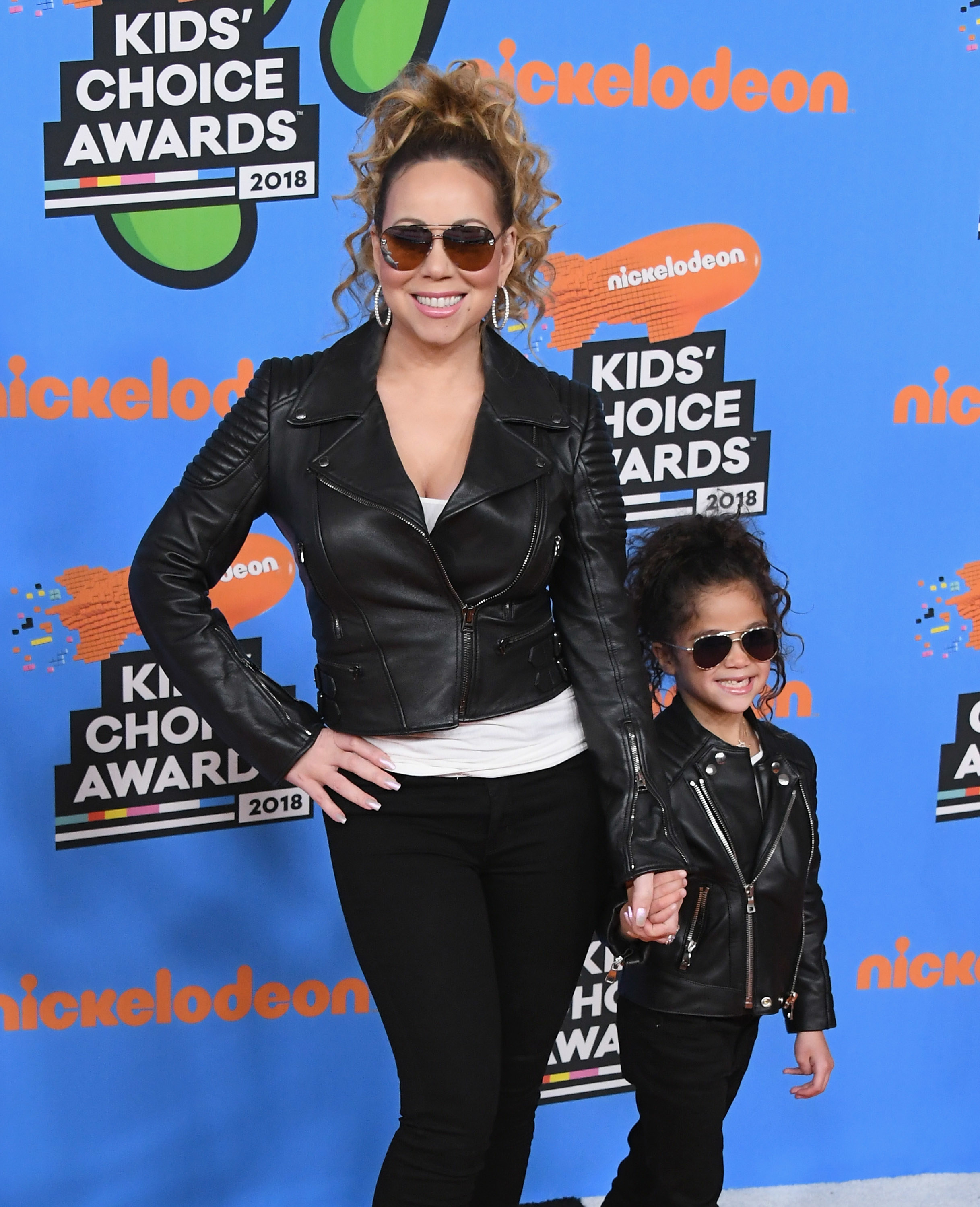 Mariah Carey and Monroe Cannon attend Nickelodeon&#x27;s 2018 Kids&#x27; Choice Awards at The Forum on March 24, 2018