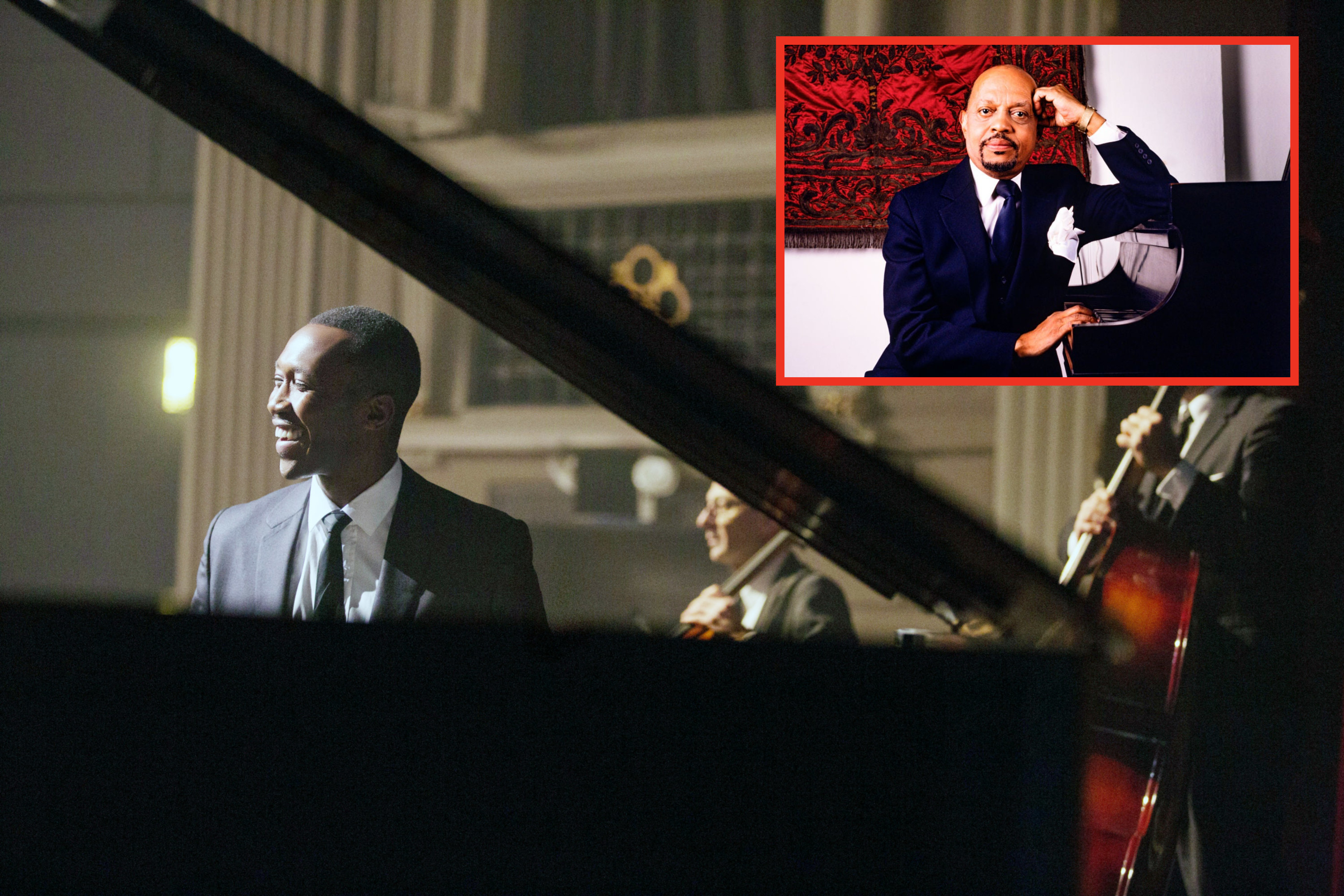 Mahershala Ali as Don Shirley plays the piano in &quot;The Green Book&quot;