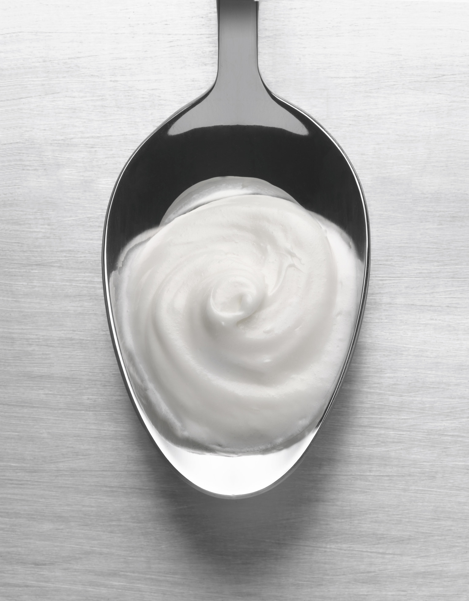 spoon with yogurt