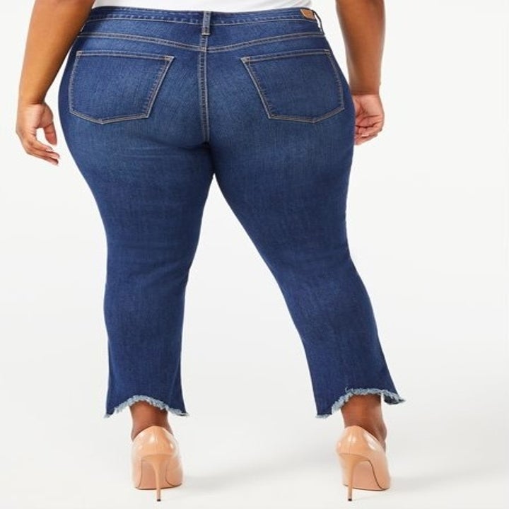 Model showing back of jeans