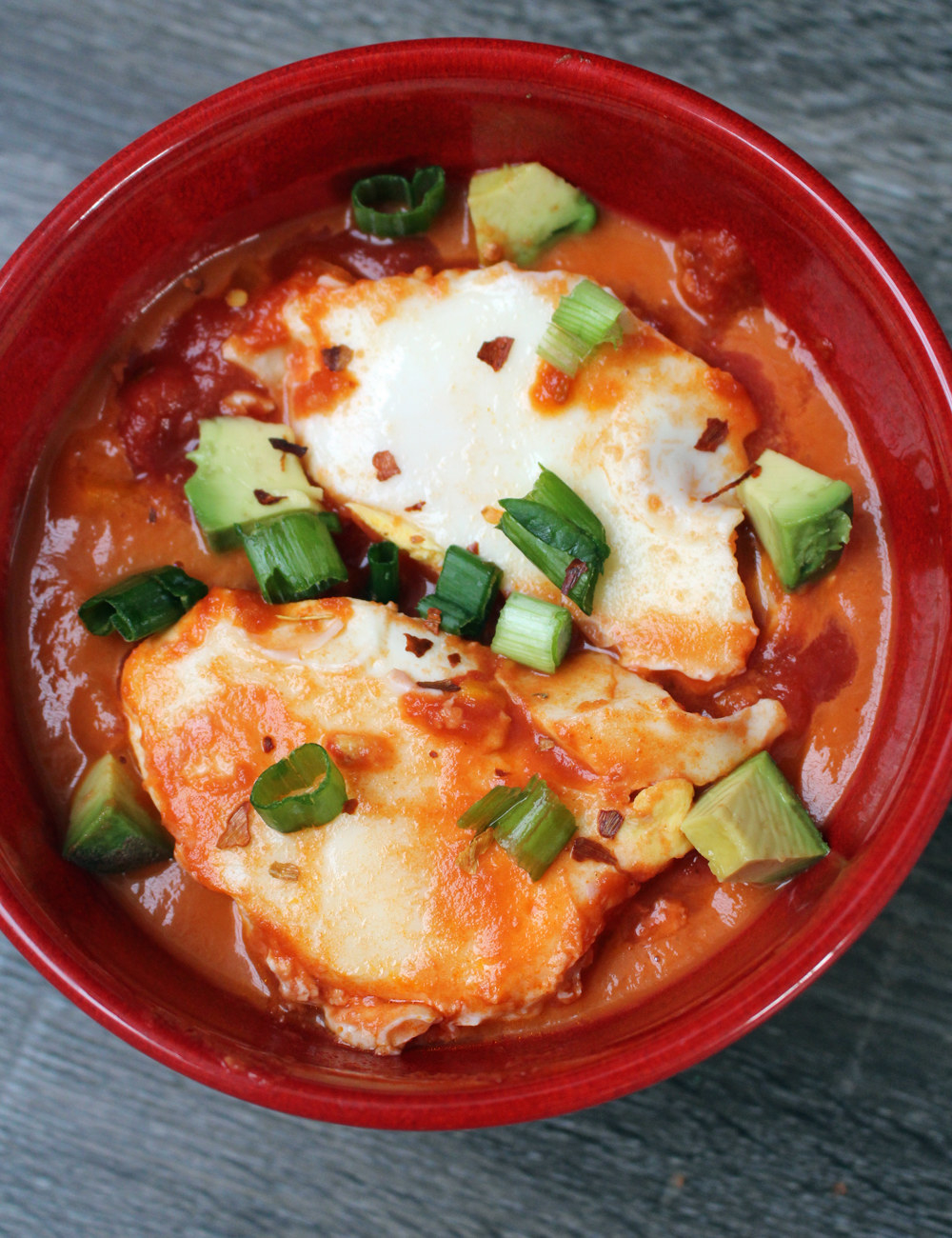 Shakshuka in a bowl.