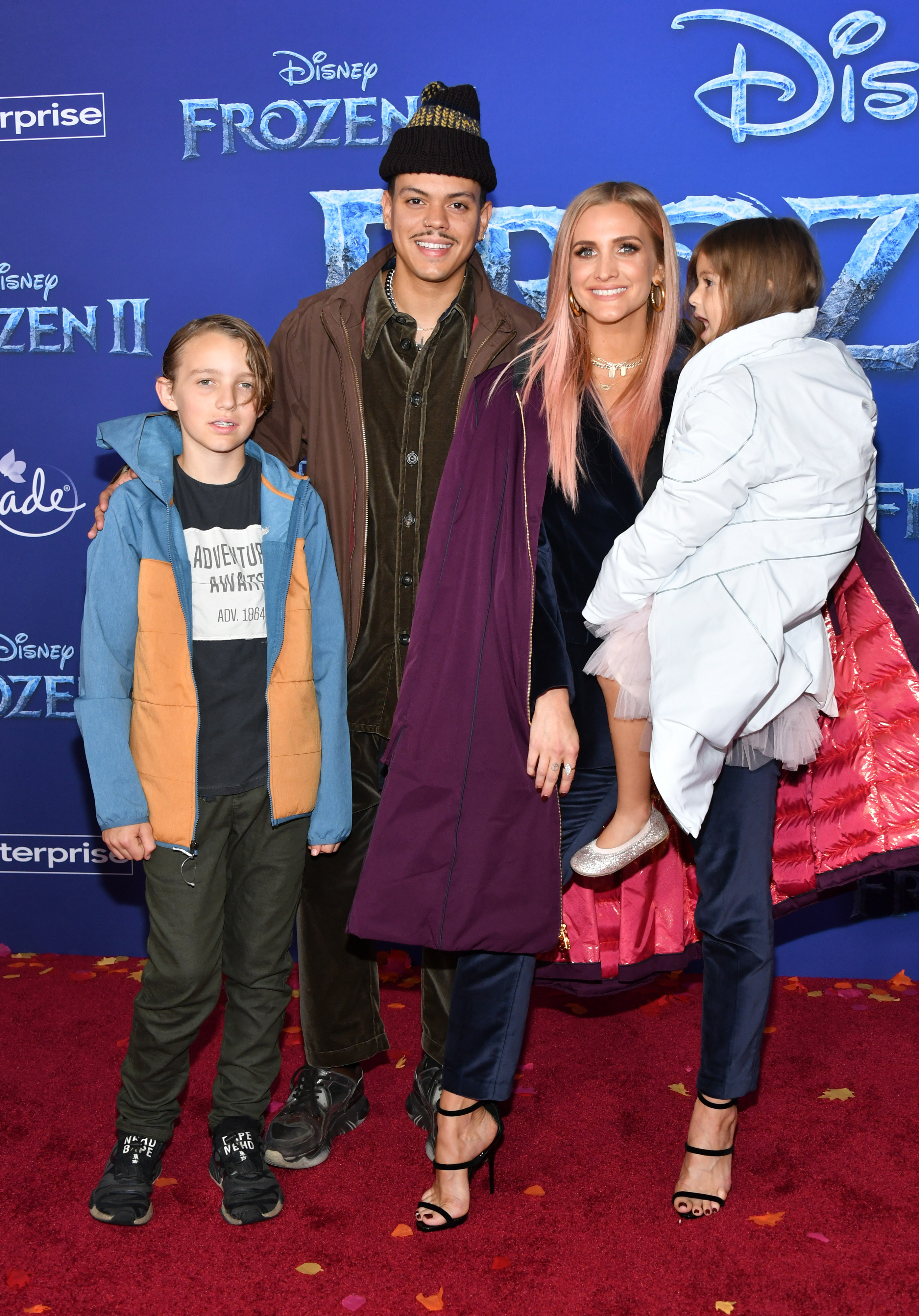 Bronx Wentz, Evan Ross, Ashlee Simpson and Jagger Snow Ross attend the premiere of Disney&#x27;s &quot;Frozen 2&quot; at Dolby Theatre on November 07, 2019