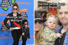Mariah Carey and Monroe, Nicole RIchie and Joel Madden with Harlow