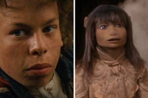 Side by side stills from Willow and the Dark Crystal