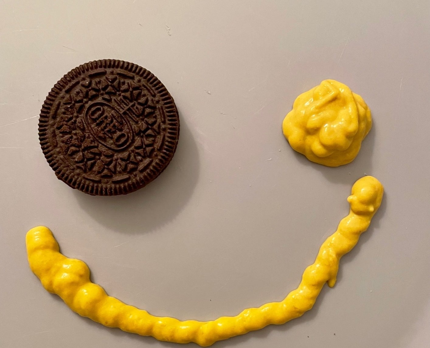 An Oreo with mustard