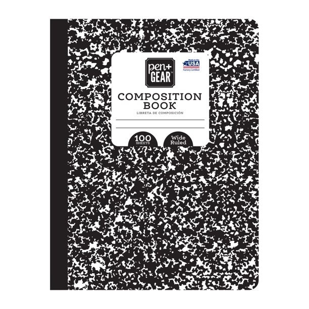 Black and white composition book