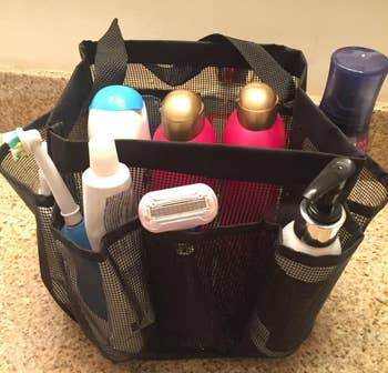 Review photo of the black shower caddy