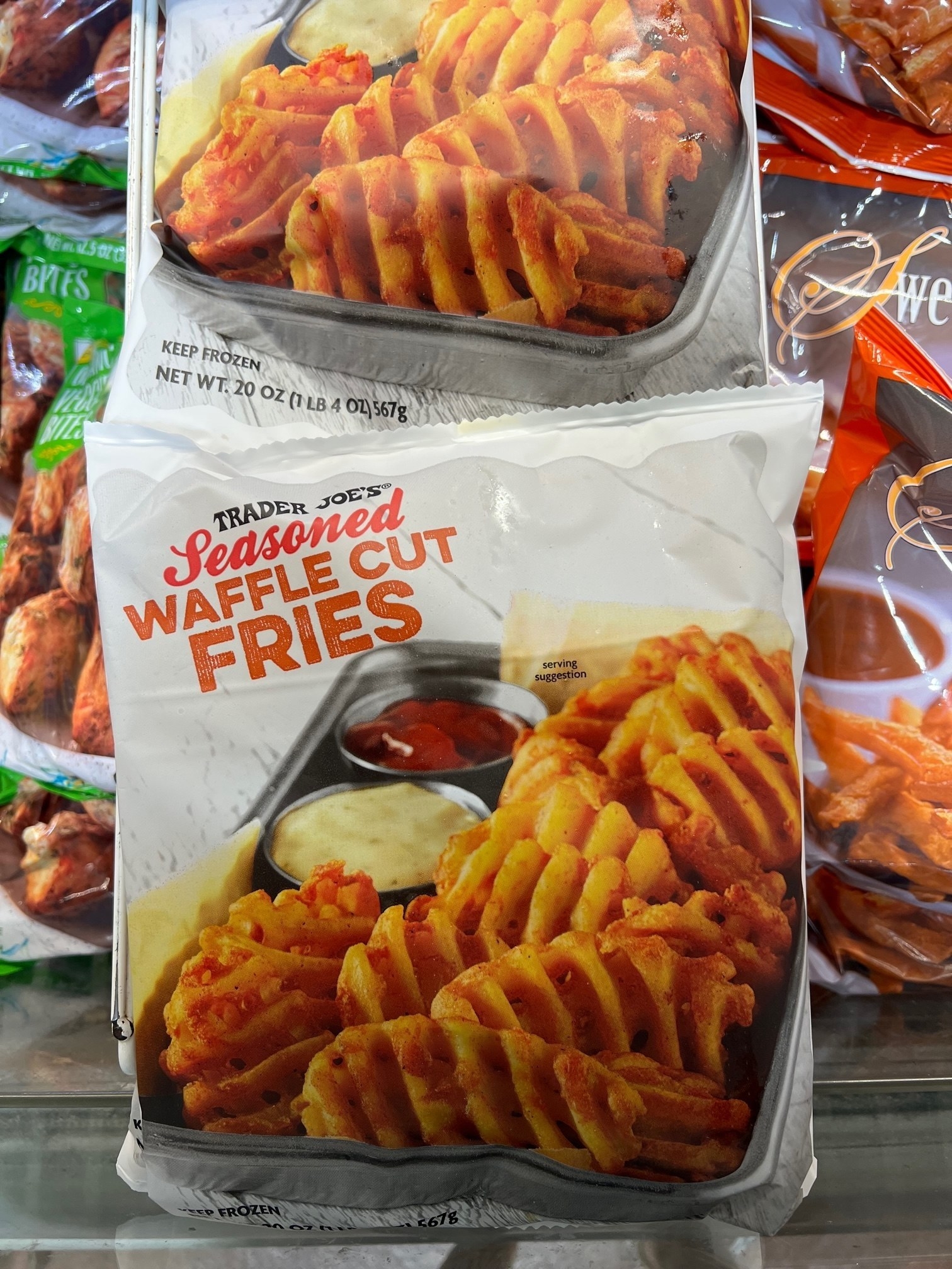 A bag of frozen waffle fries