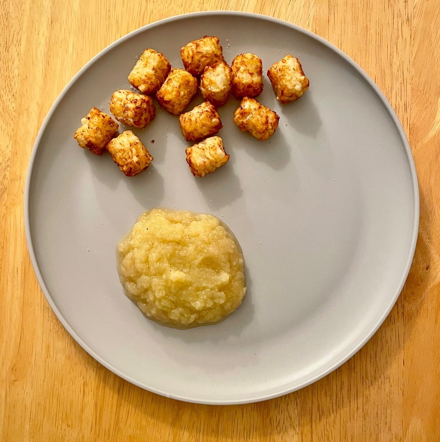 Tater tots and applesauce