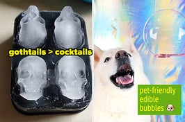 skull ice mold and pet-friendly bubbles 